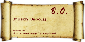 Brusch Ompoly névjegykártya